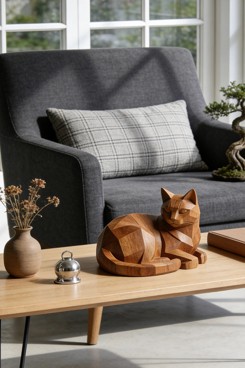 Cat Wooden Art Sculpture #WAN002