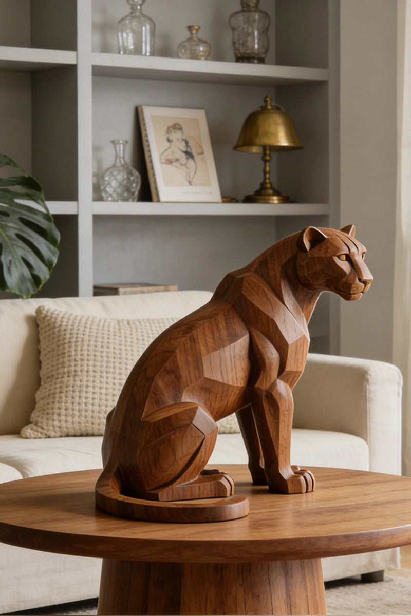 Leopard Wooden Art Sculpture #WAN004