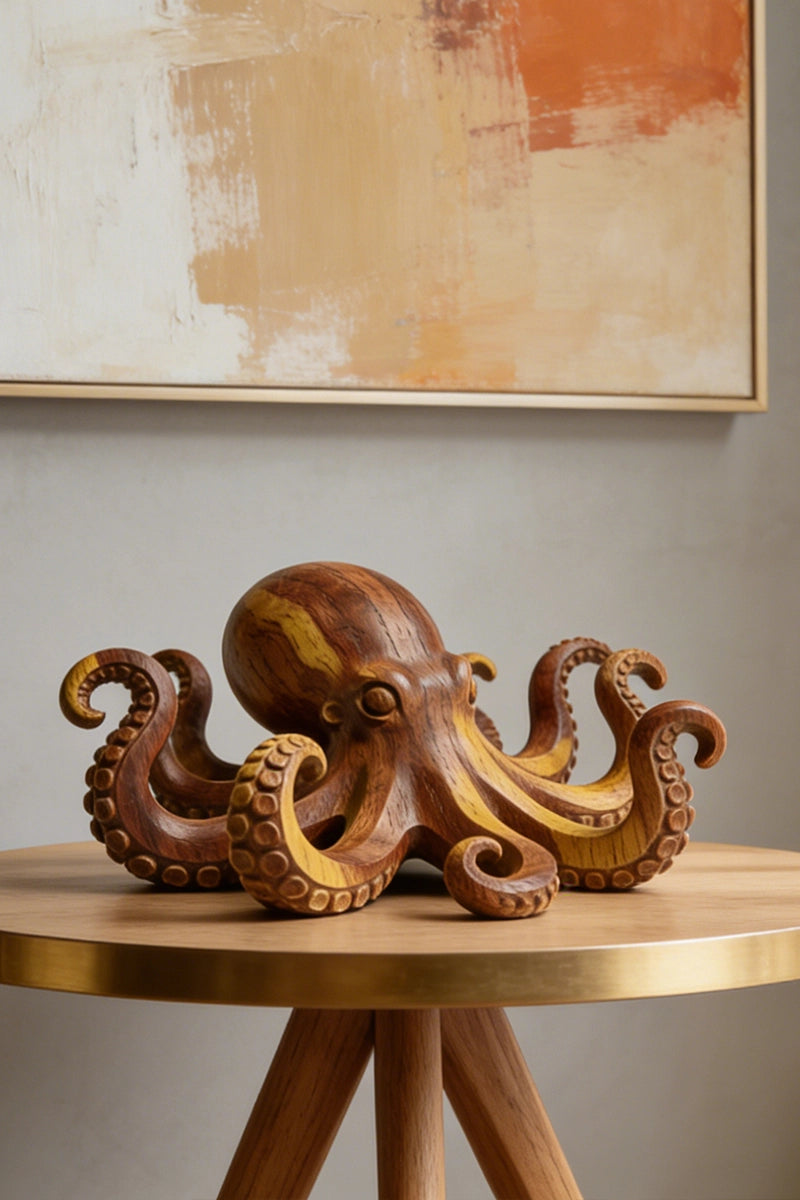 Octopus Wooden Art Sculpture #WAN007