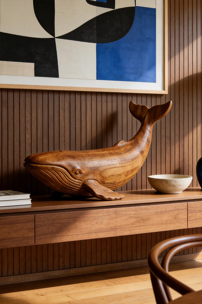 Whale Wooden Art Sculpture #WAN016