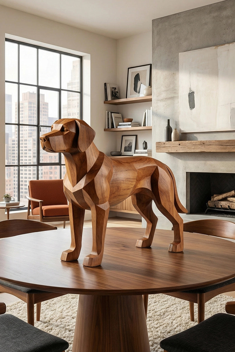 Dog Wooden Art Sculpture #WAN021