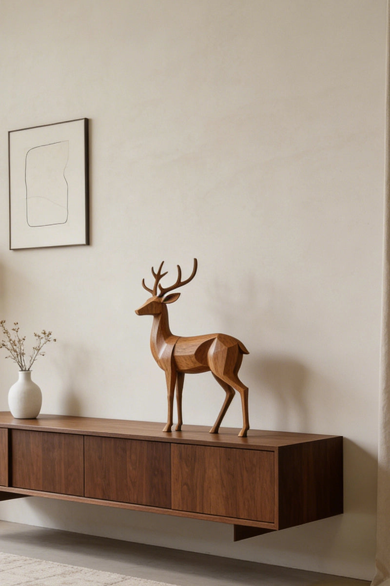 Deer Wooden Art Sculpture #WAN027