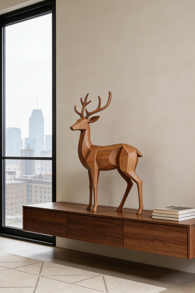 Deer Wooden Art Sculpture #WAN027