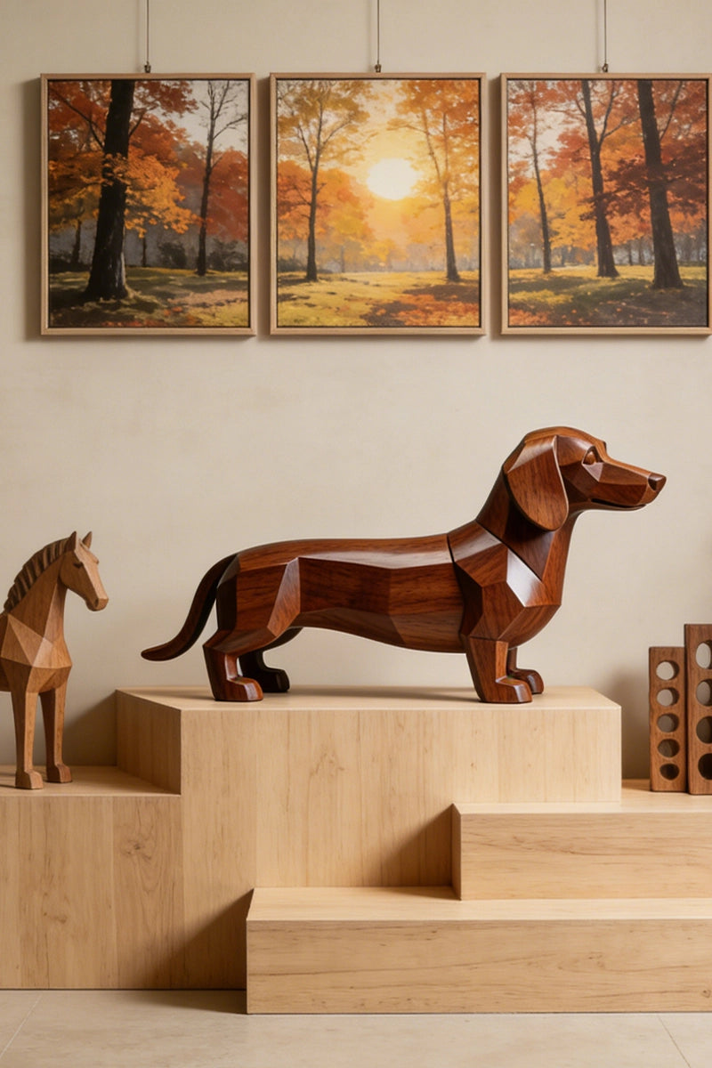 Dachshund Wooden Art Sculpture #WAN030
