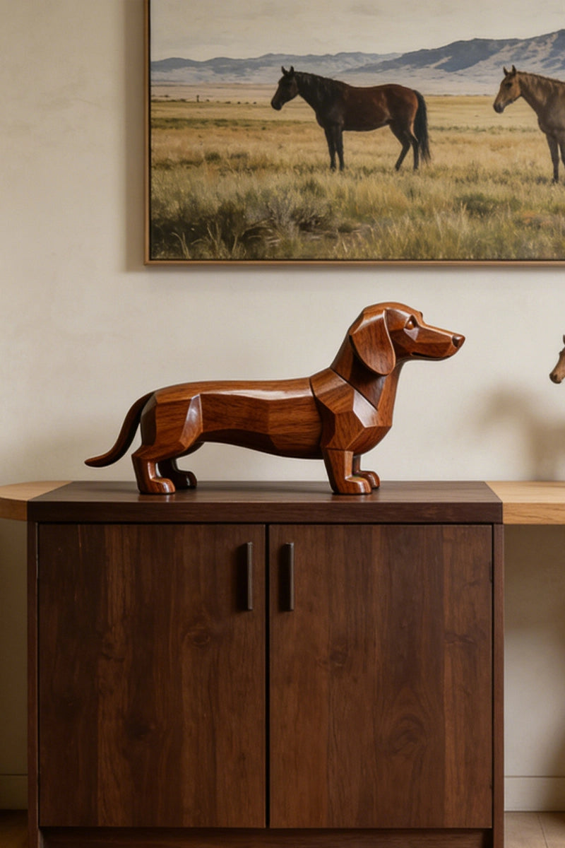 Dachshund Wooden Art Sculpture #WAN030