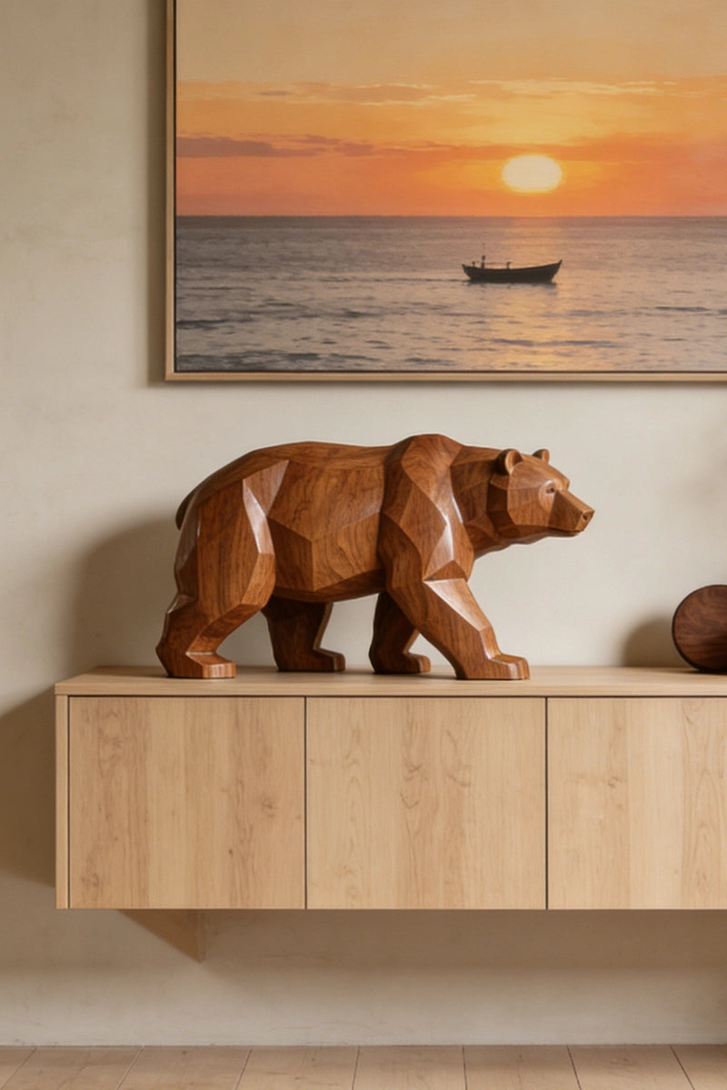 Bear Wooden Art Sculpture #WAN031