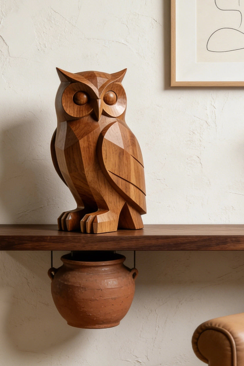 Owl Wooden Art Sculpture #WAN032