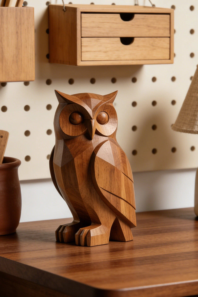 Owl Wooden Art Sculpture #WAN032