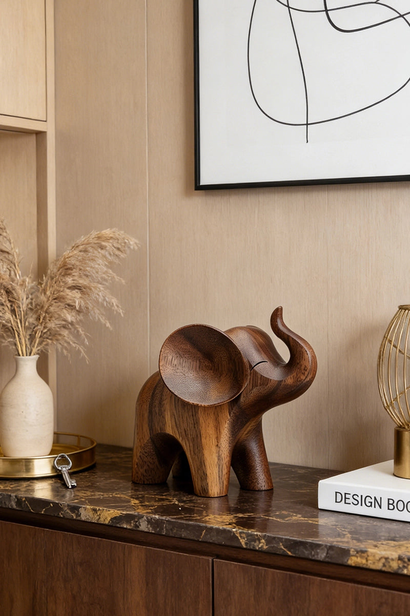 Elephant Wooden Art Sculpture #WAN043