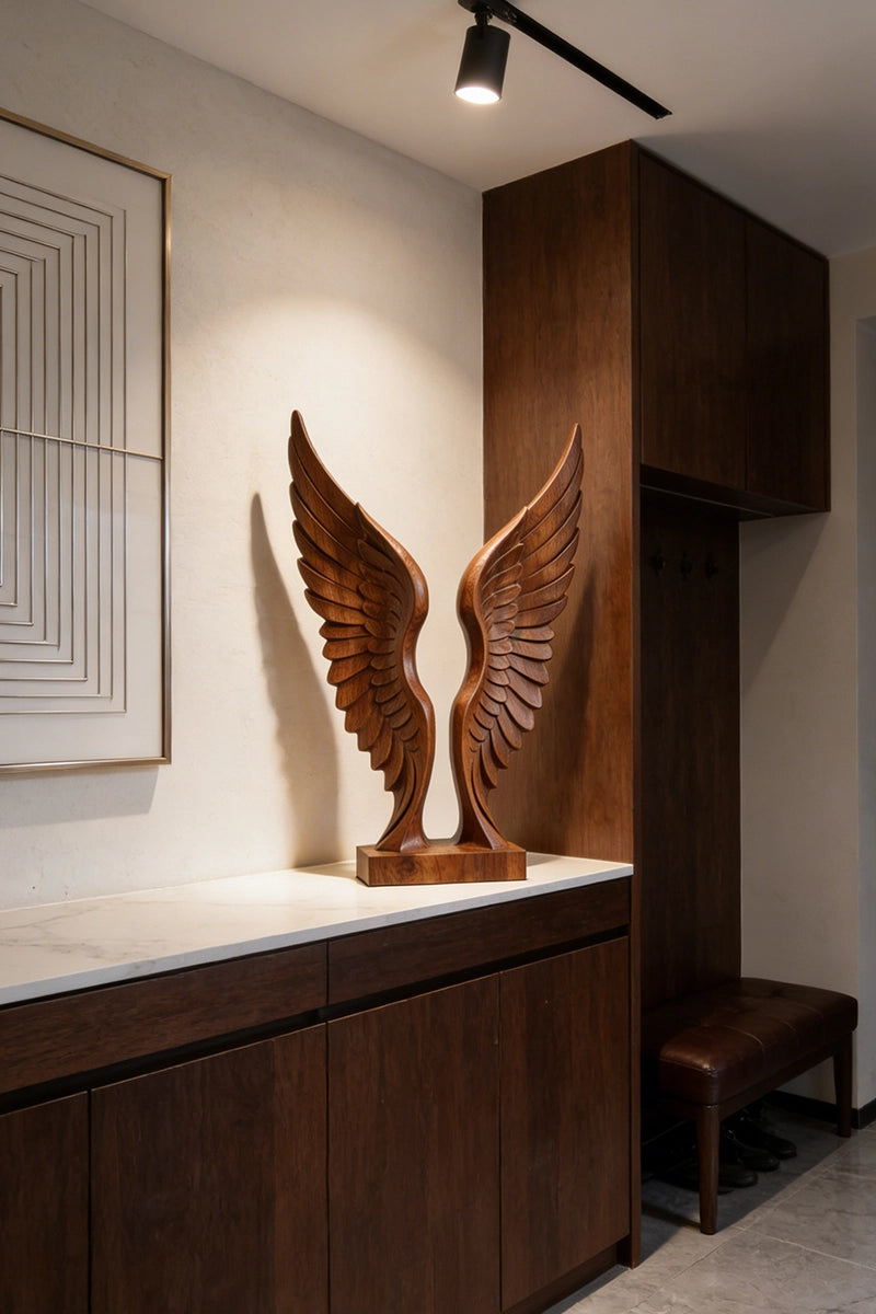 Angel Wings Wooden Art Sculpture #WAN045