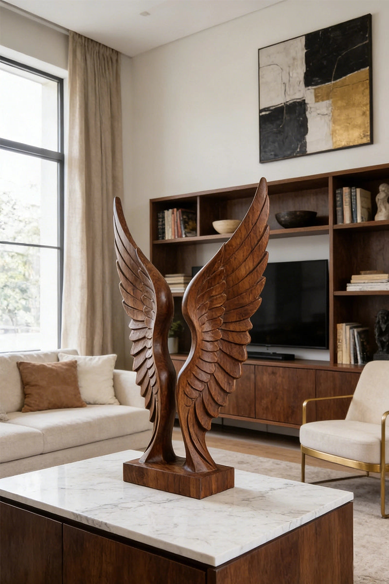 Angel Wings Wooden Art Sculpture #WAN045