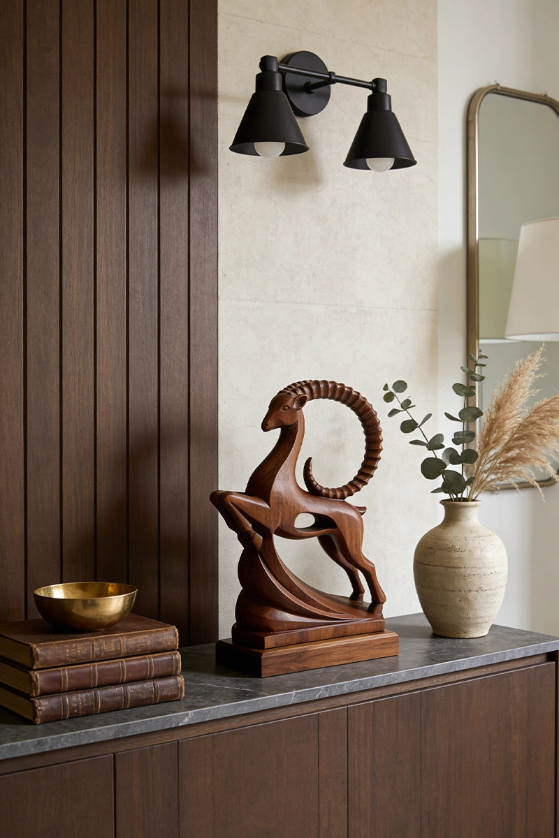 Antelope Wooden Art Sculpture #WAN048
