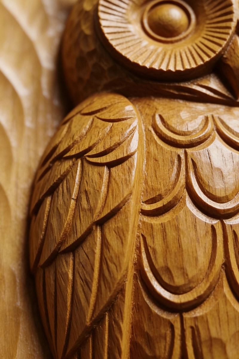 Owl Wood Carving Wall Art #WAN055