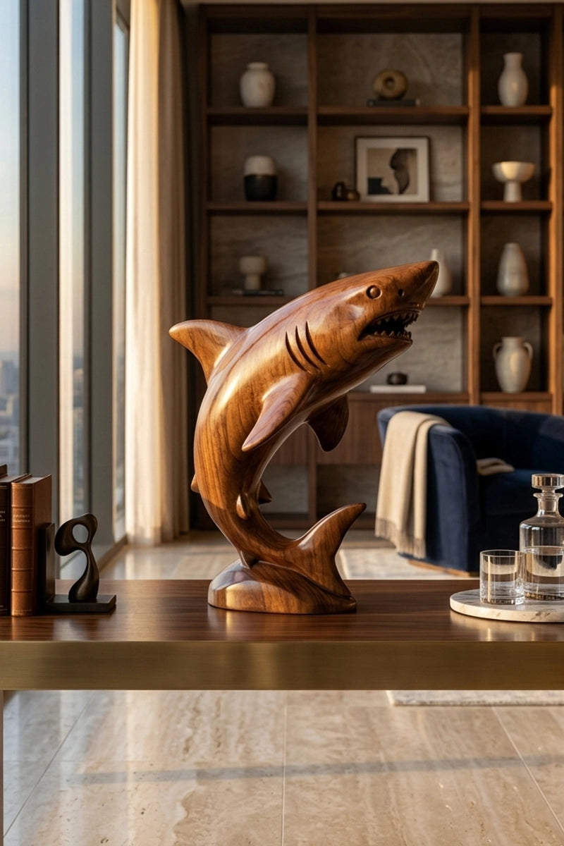 Great White Shark Wood Sculpture #WAN058