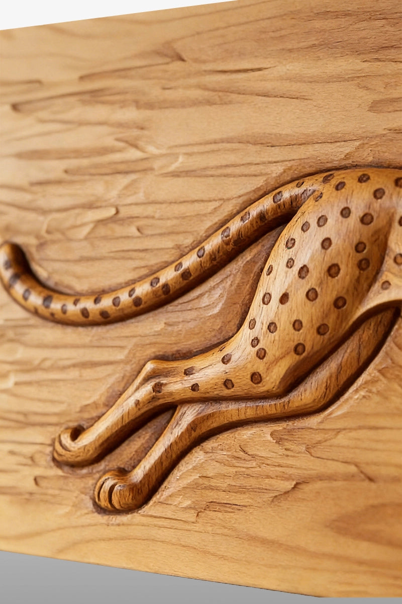 Cheetah Wood Carving Wall Art #WAN061