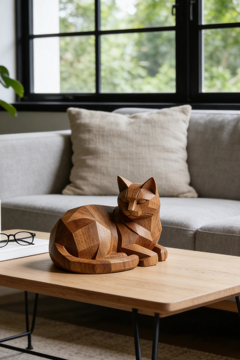 Cat Wooden Art Sculpture #WAN002