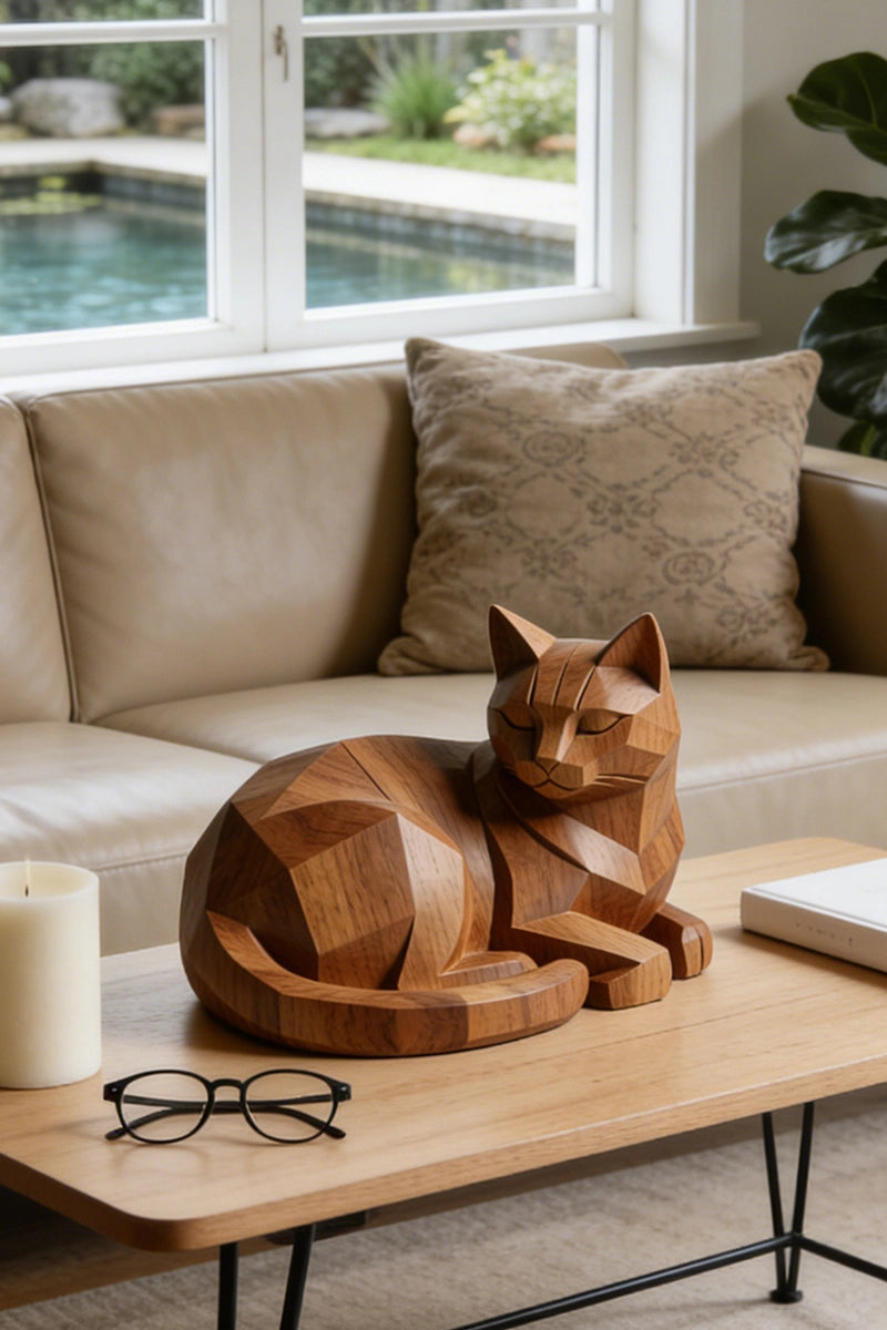 Cat Wooden Art Sculpture #WAN002