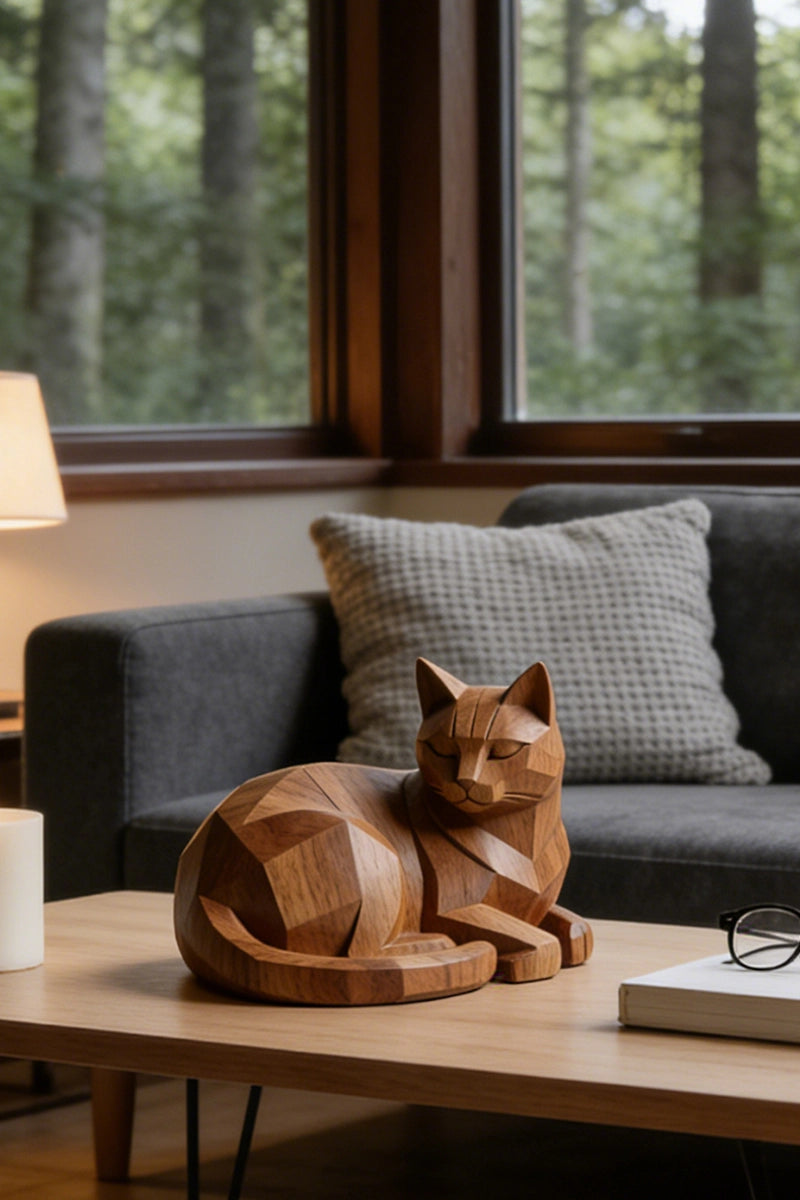 Cat Wooden Art Sculpture #WAN002