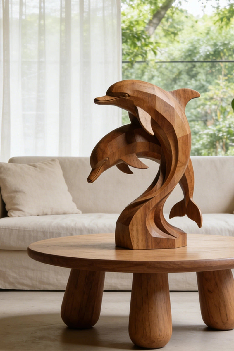 Dolphin Wooden Art Sculpture #WAN003
