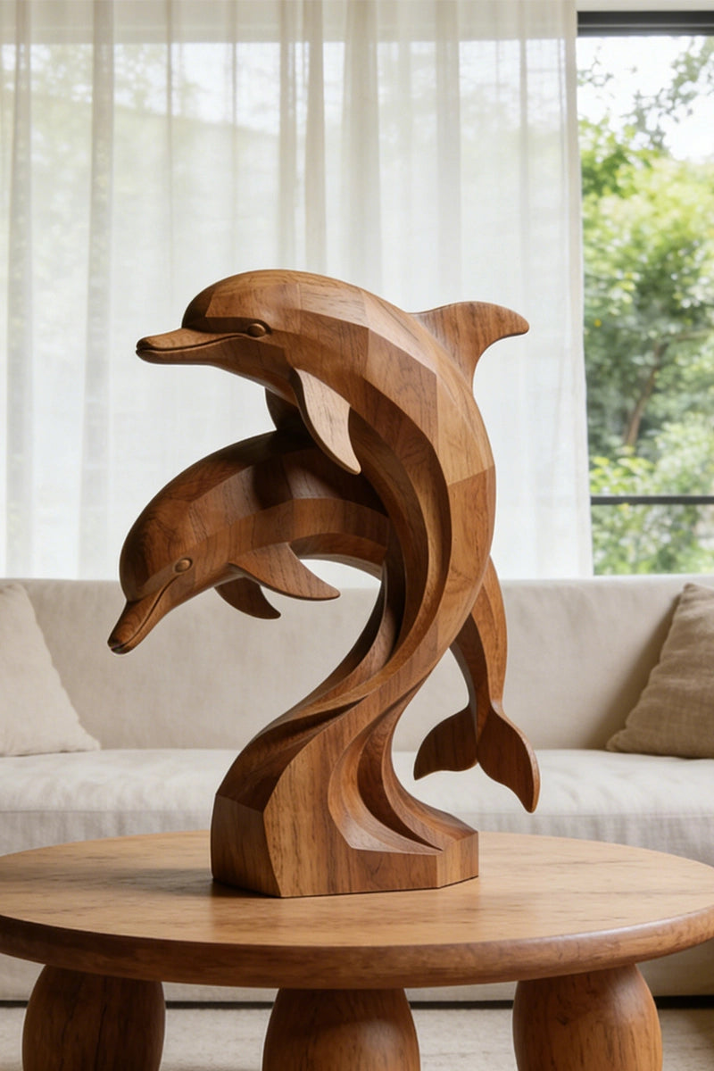 Dolphin Wooden Art Sculpture #WAN003