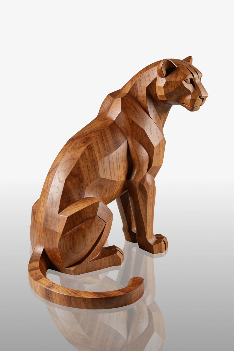 Leopard Wooden Art Sculpture #WAN004