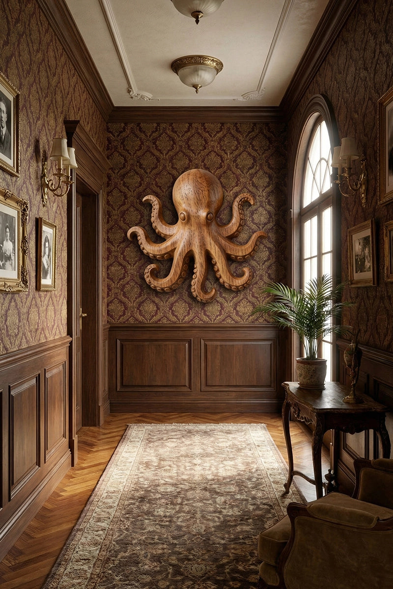 Octopus Wooden Art Sculpture #WAN006