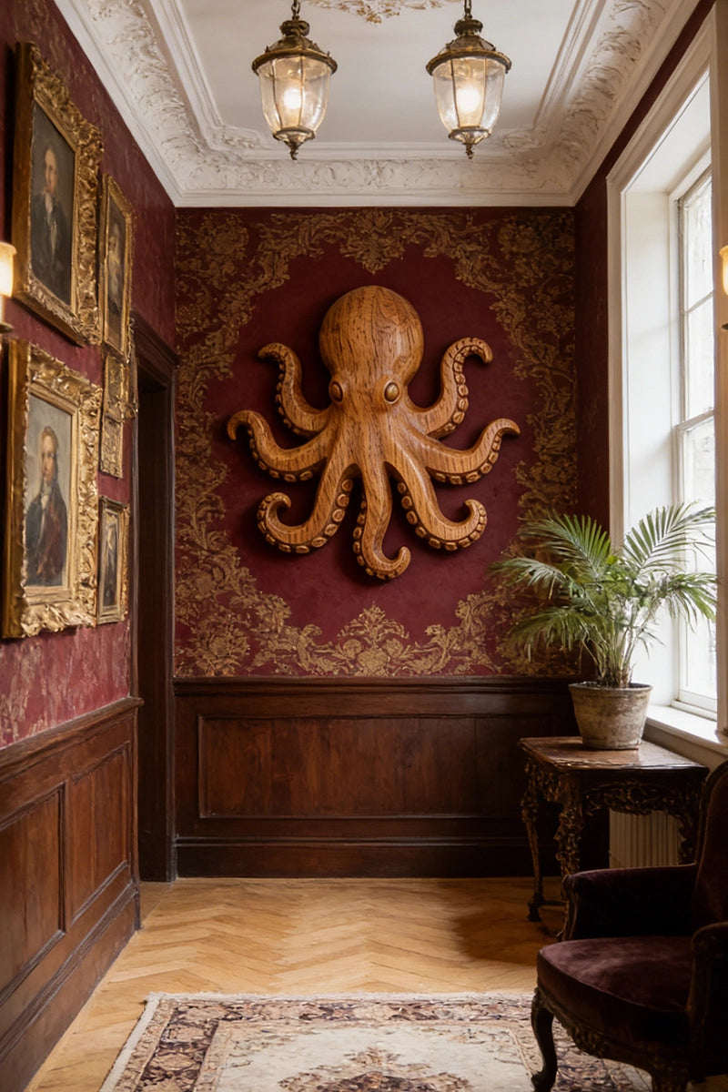 Octopus Wooden Art Sculpture #WAN006