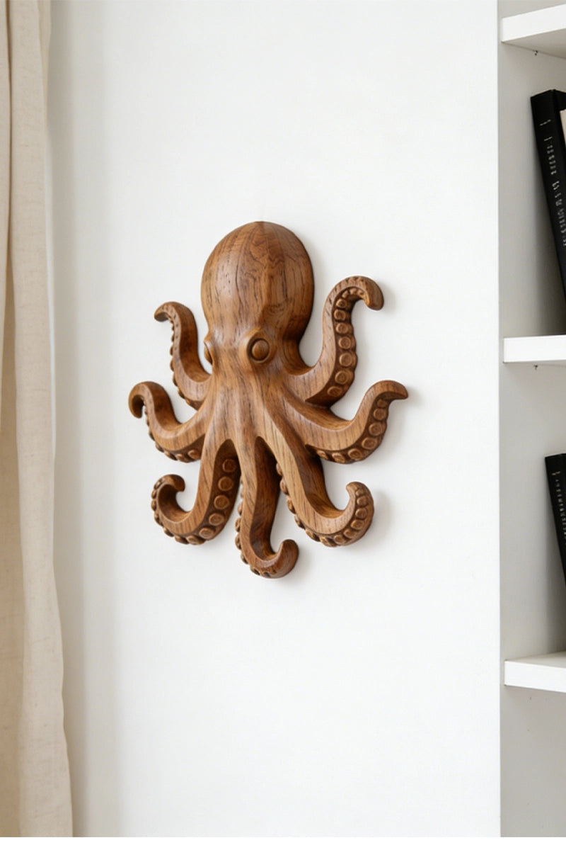 Octopus Wooden Art Sculpture #WAN006