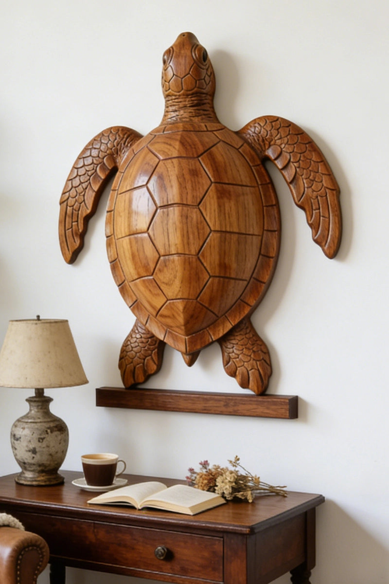 Sea Turtle Wooden Art Sculpture #WAN010