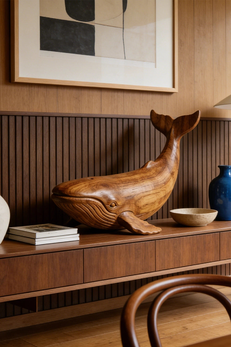 Whale Wooden Art Sculpture #WAN016