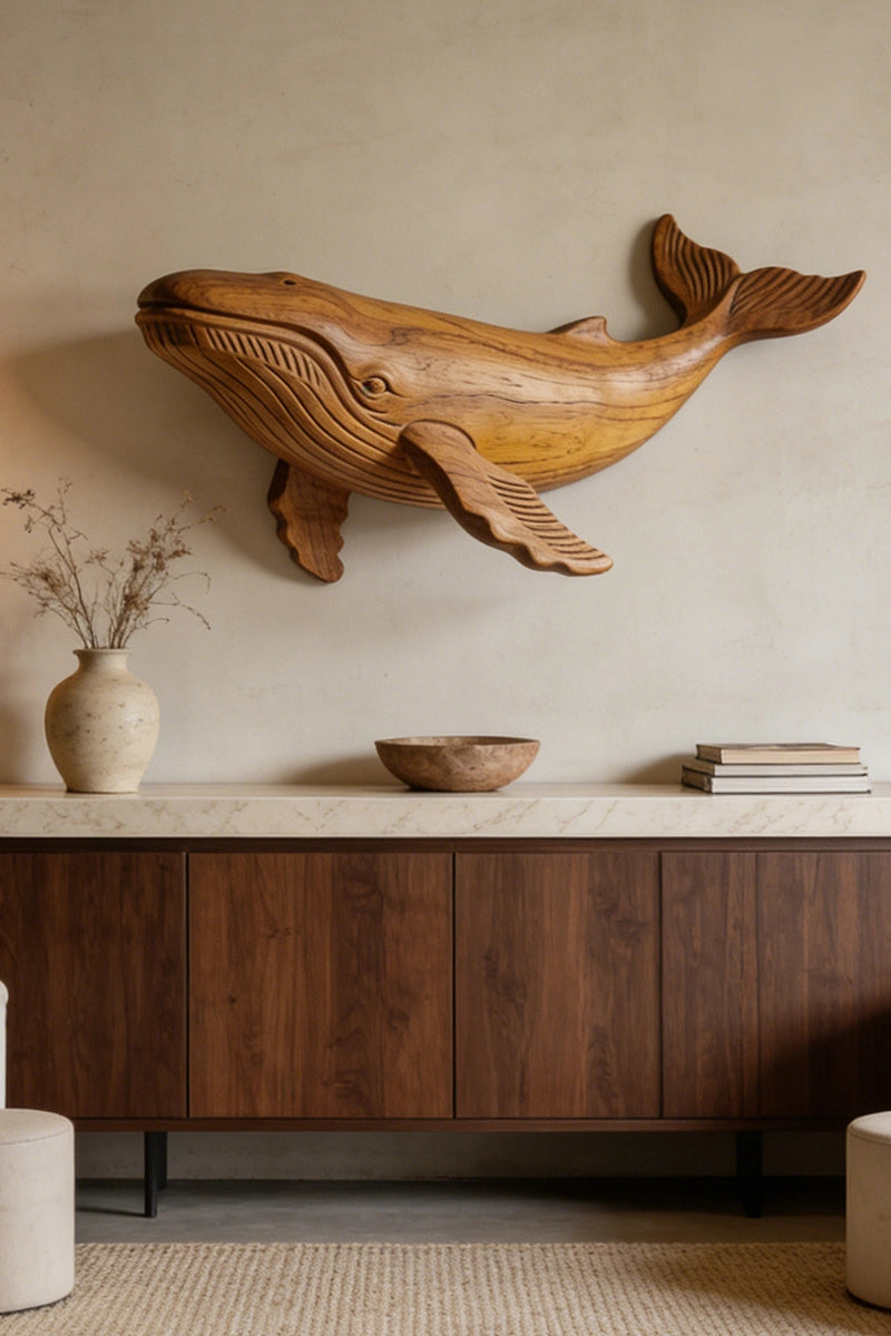 Whale Wooden Art Sculpture #WAN017