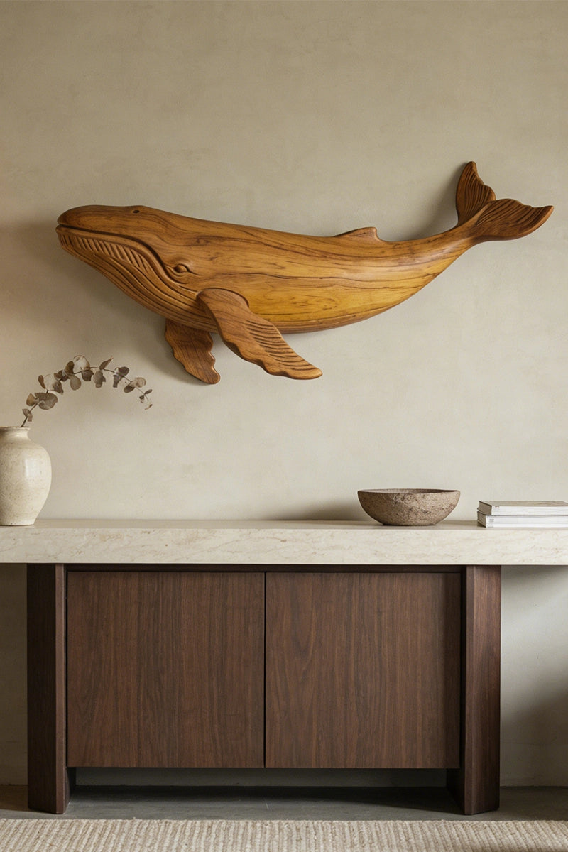 Whale Wooden Art Sculpture #WAN017
