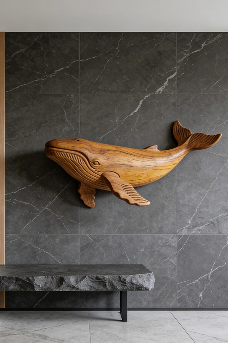 Whale Wooden Art Sculpture #WAN017