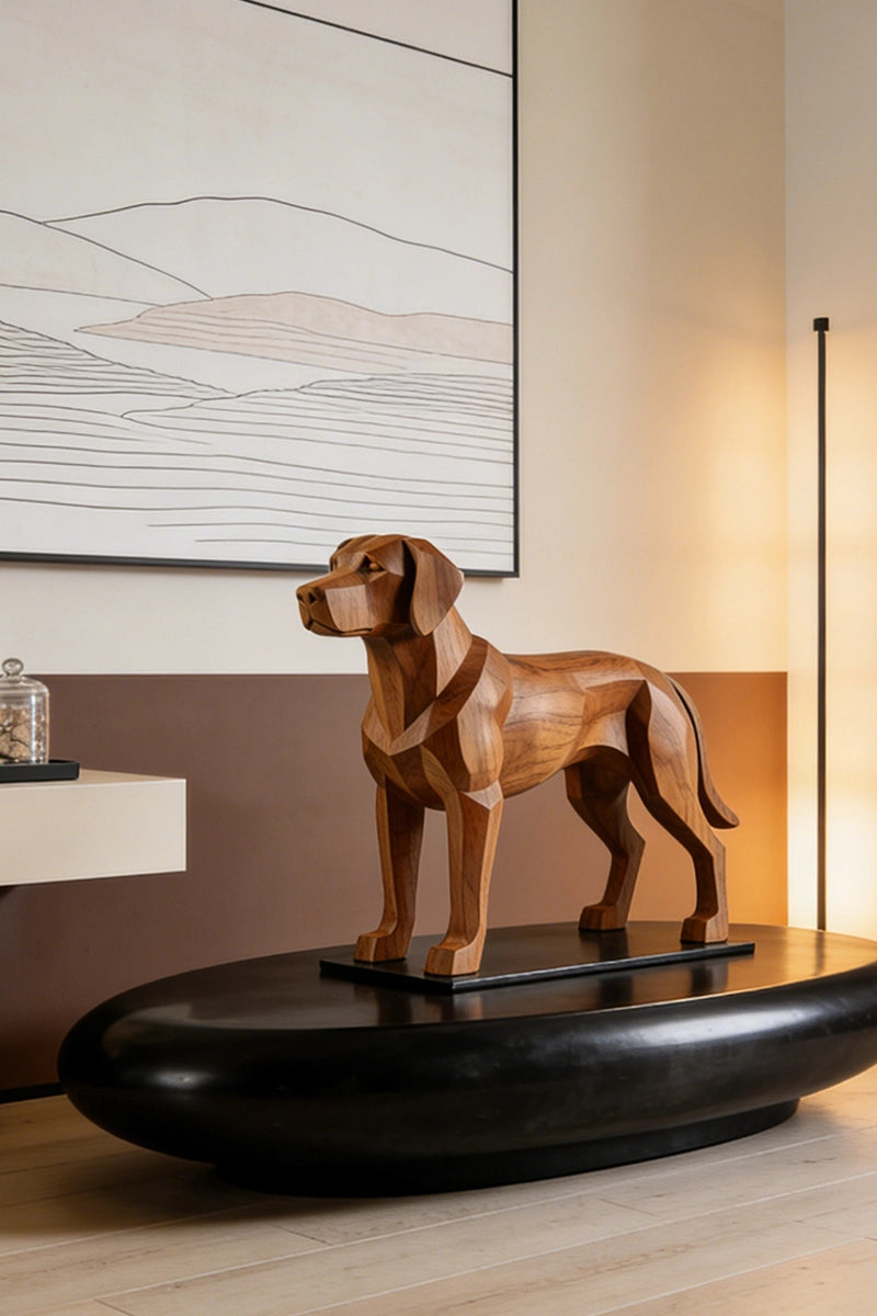 Dog Wooden Art Sculpture #WAN021