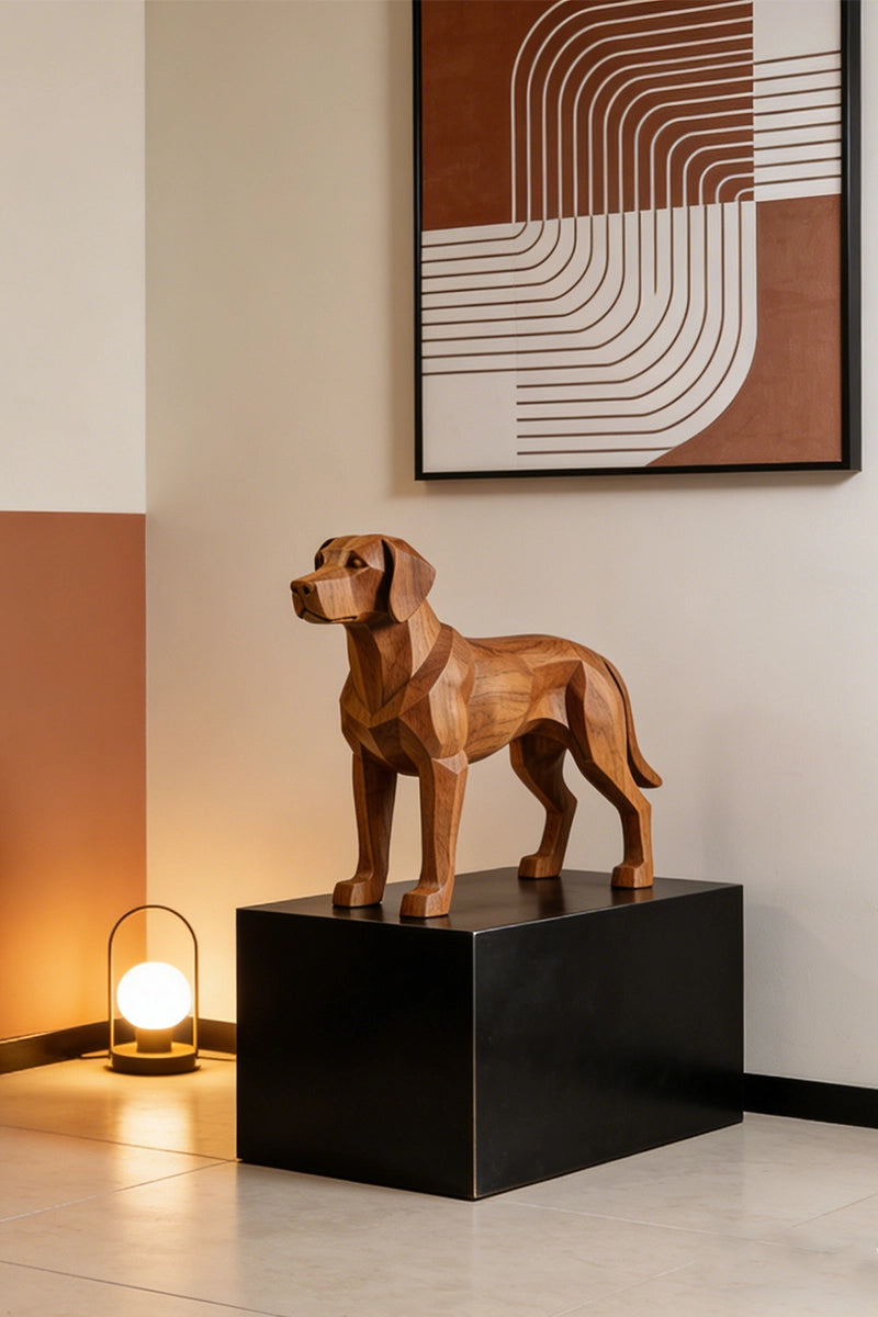 Dog Wooden Art Sculpture #WAN021