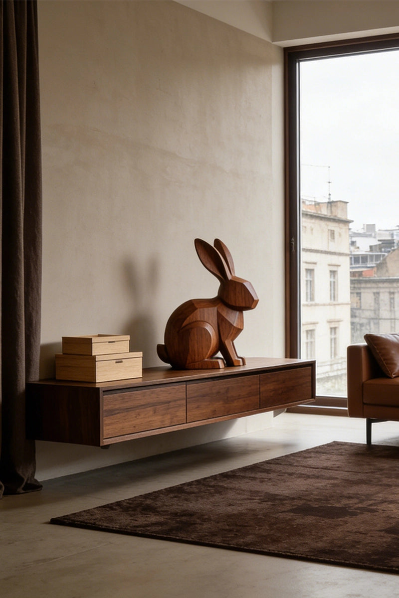 Rabbit Wooden Art Sculpture #WAN022