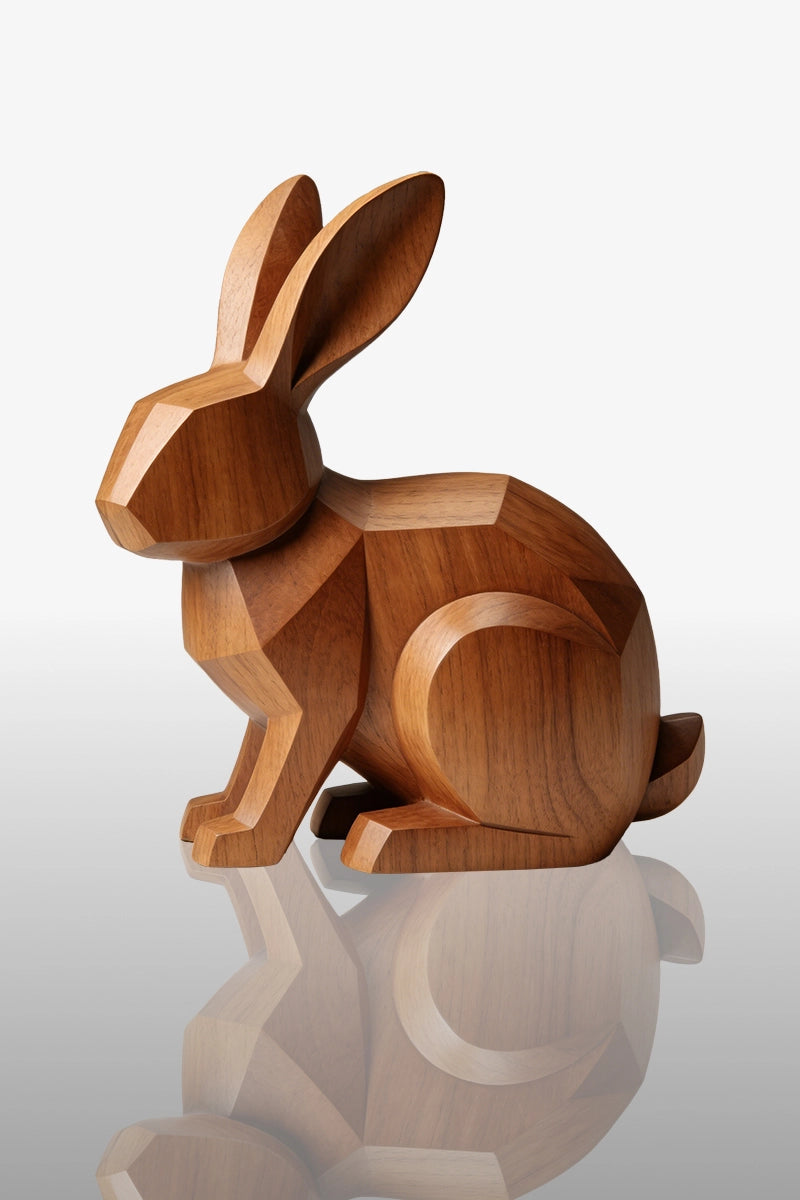 Rabbit Wooden Art Sculpture #WAN022