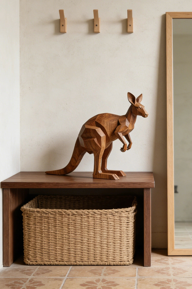 Kangaroo Wooden Art Sculpture #WAN023