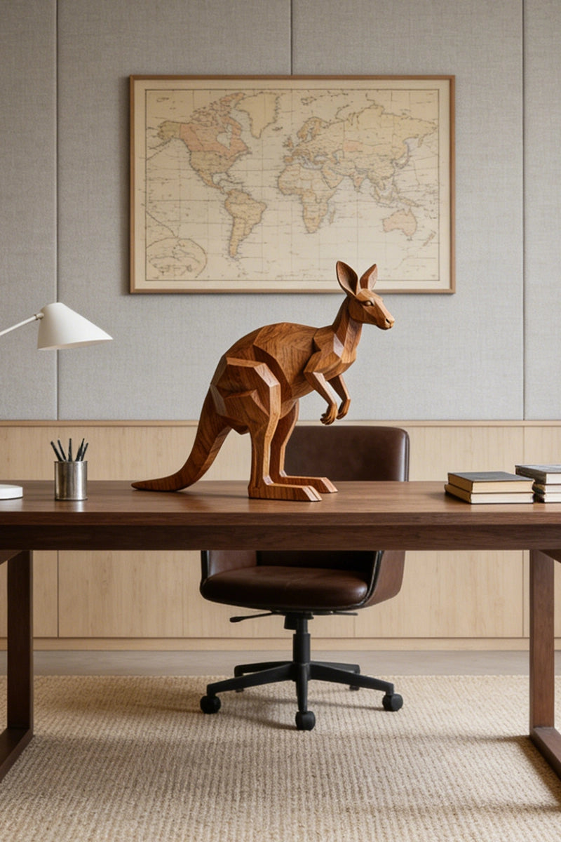Kangaroo Wooden Art Sculpture #WAN023