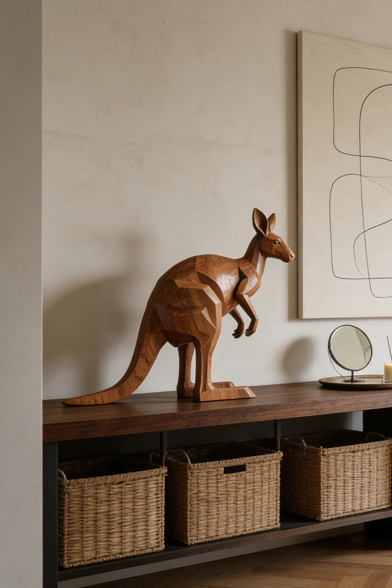 Kangaroo Wooden Art Sculpture #WAN023
