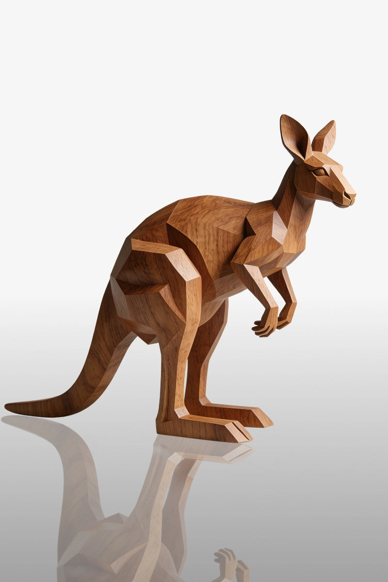 Kangaroo Wooden Art Sculpture #WAN023