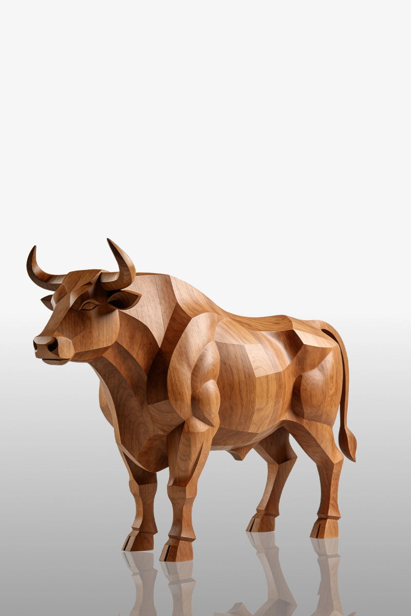 Bull Wooden Art Sculpture #WAN025