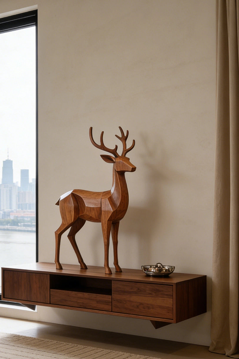 Deer Wooden Art Sculpture #WAN027