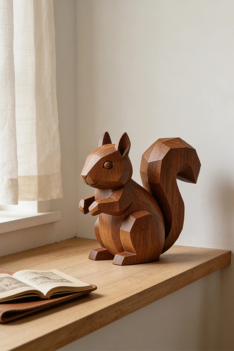Squirrel Wooden Art Sculpture #WAN029