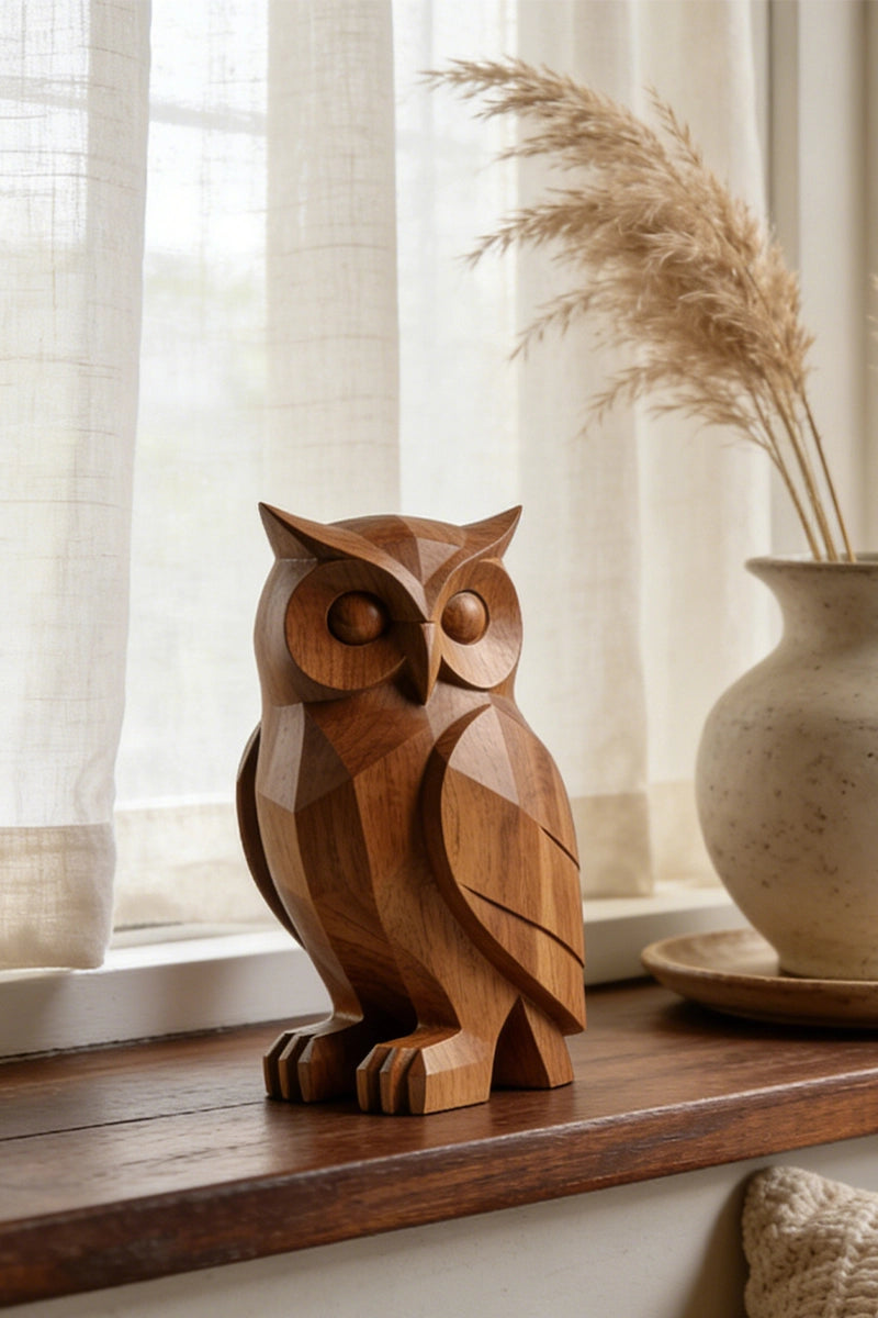 Owl Wooden Art Sculpture #WAN032
