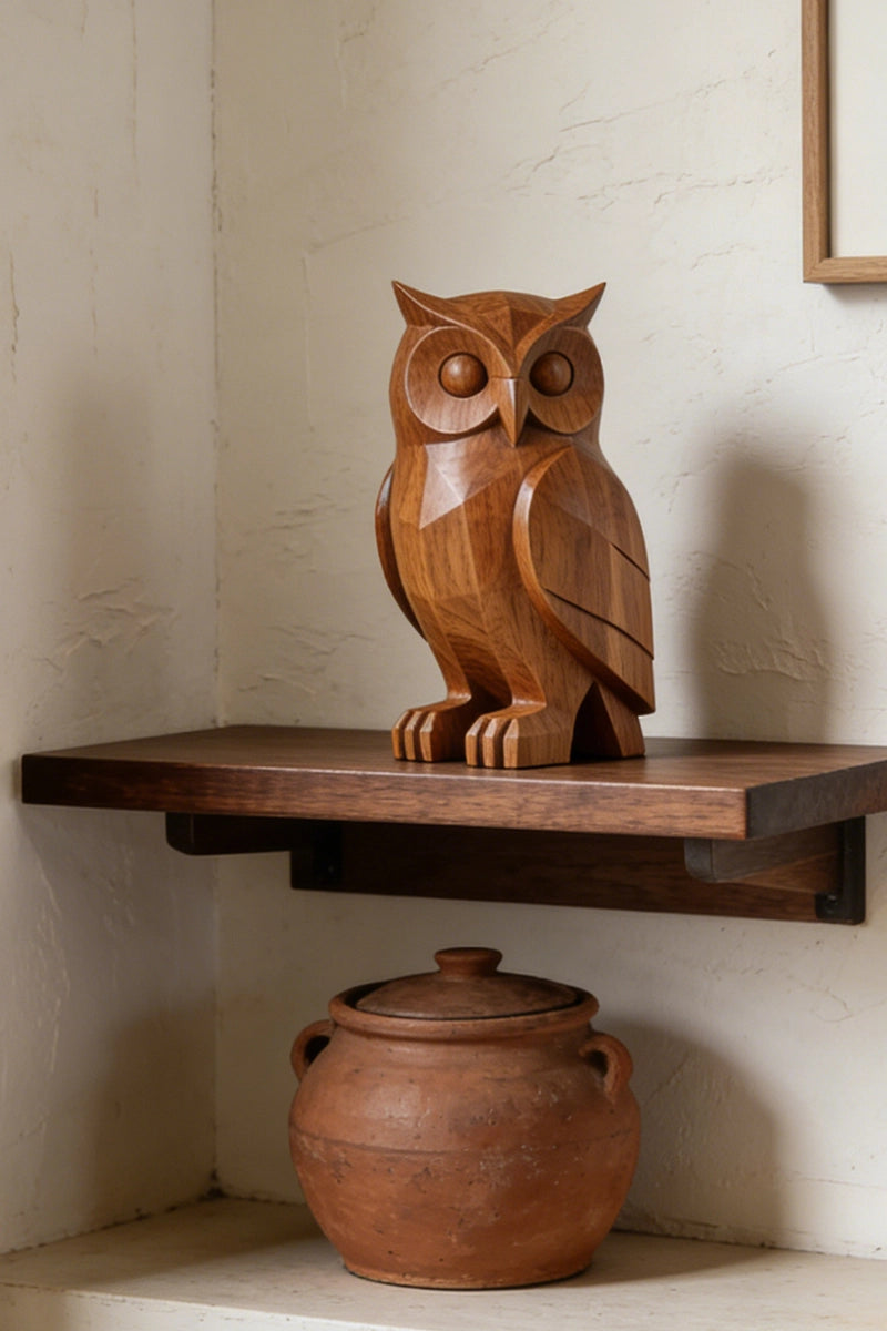 Owl Wooden Art Sculpture #WAN032
