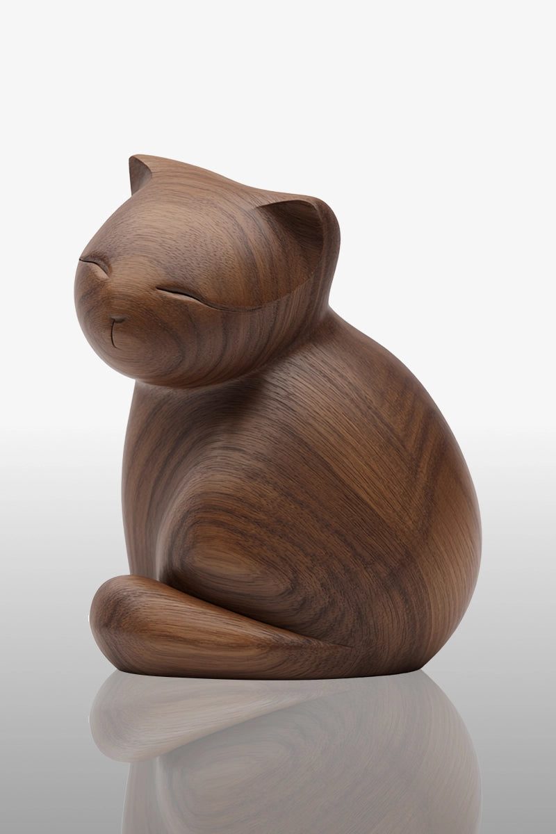 Cat Wooden Art Sculpture #WAN044