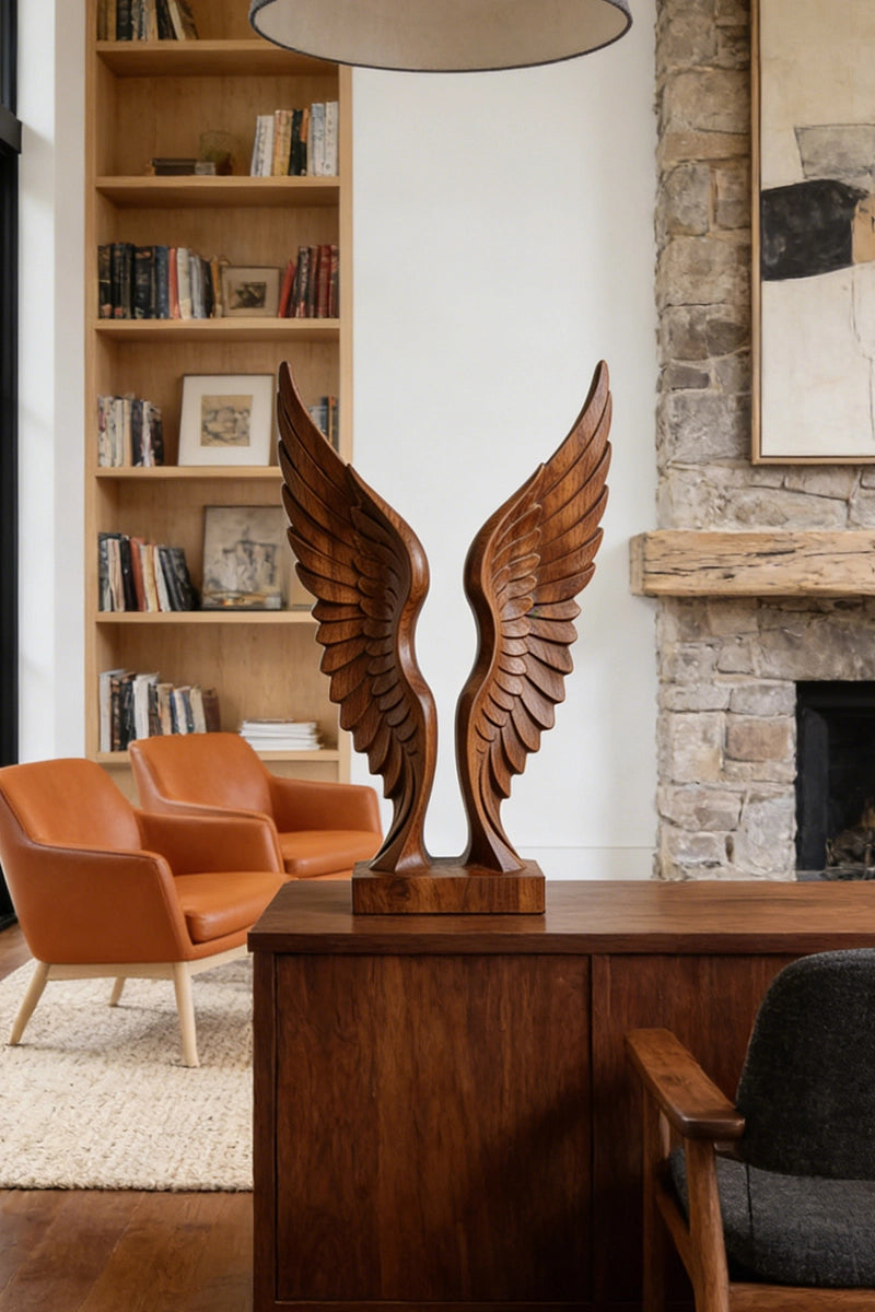Angel Wings Wooden Art Sculpture #WAN045