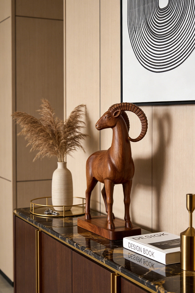 Goat Wooden Art Sculpture #WAN049