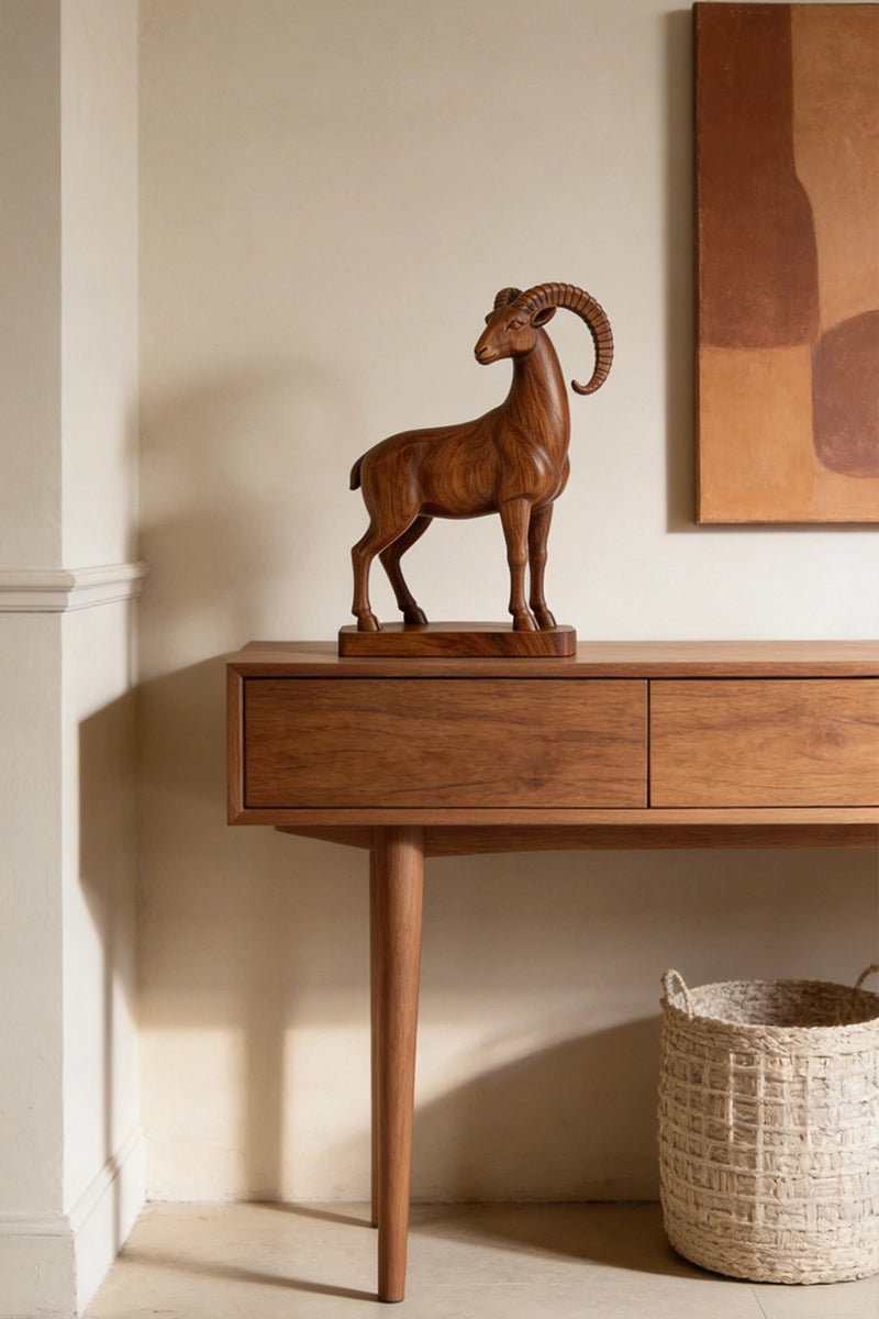 Goat Wooden Art Sculpture #WAN049
